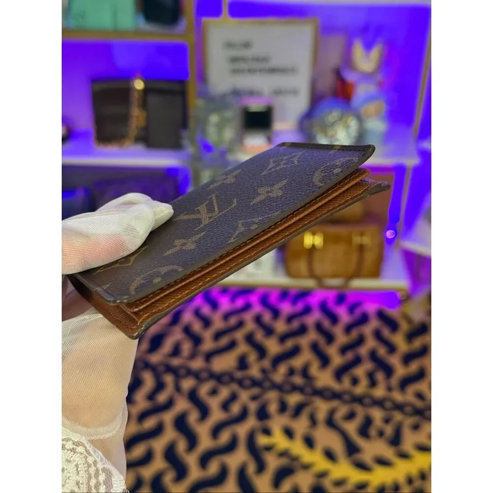 Rare Louis Vuitton Vintage Monogram Canvas Leather Card Holder/ID Wallet